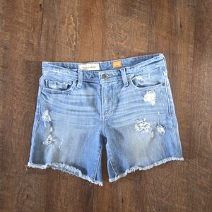 Pilcro & The Letter Press Shorts No 25 Light Denim Distress Grunge Anthropologie